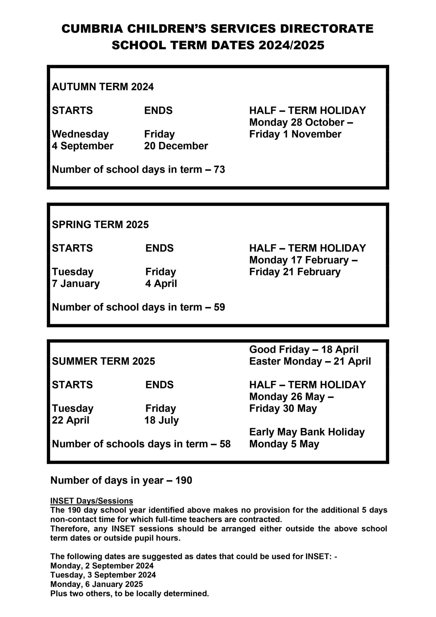 School Term Dates Beacon Hill Community School